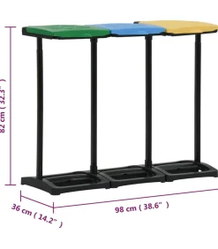 340989 Afvalzakstandaards met deksel 240-330 L PP meerkleurig