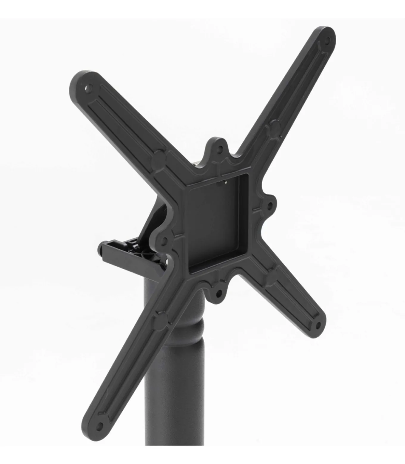 60 cm ronde hoge tafel kantelbaar zwart/zilver blad en zwarte voet