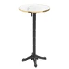 60 cm ronde hoge tafel kantelbaar wit/goud en zwart marmeren blad