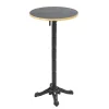 60 cm ronde hoge tafel kantelbaar zwart/goud en zwart marmeren blad