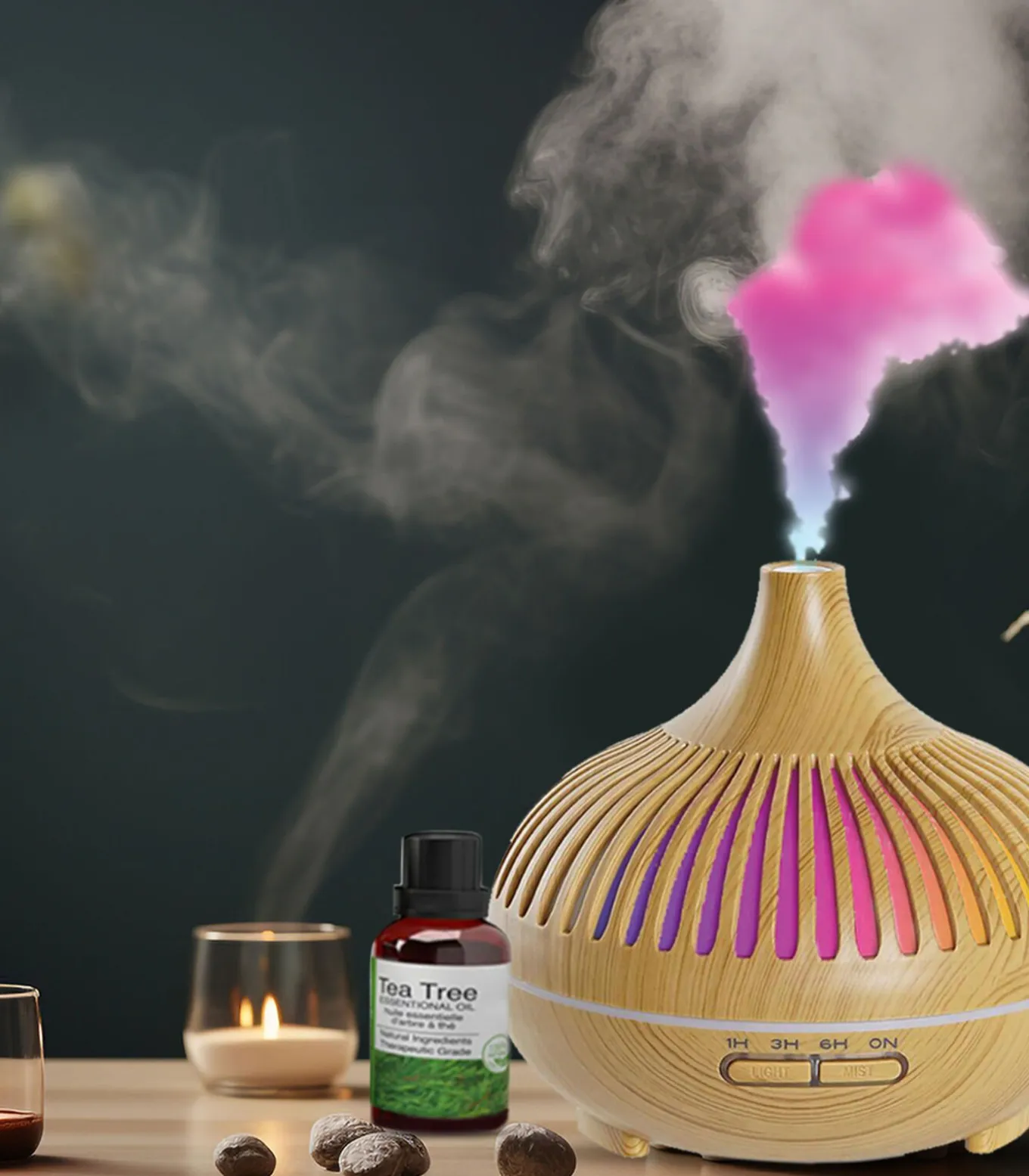 7 kleur LED aromadiffusor - VK-stekker / EU-stekker