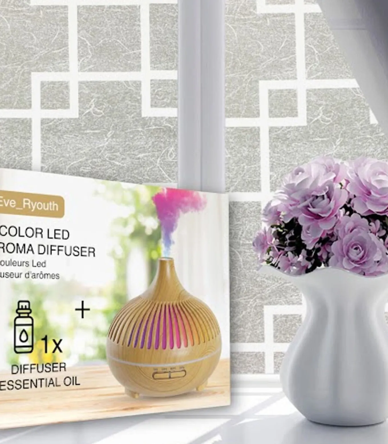 7 kleur LED aromadiffusor - VK-stekker / EU-stekker