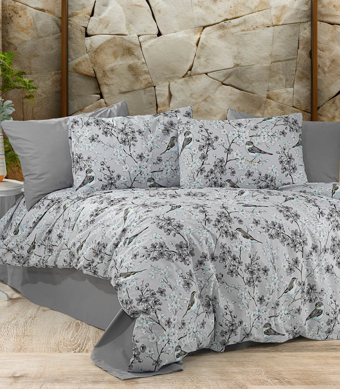 1 persoons beddengoed 140x200 cm+1 kussensloop 65x65 cm in katoen