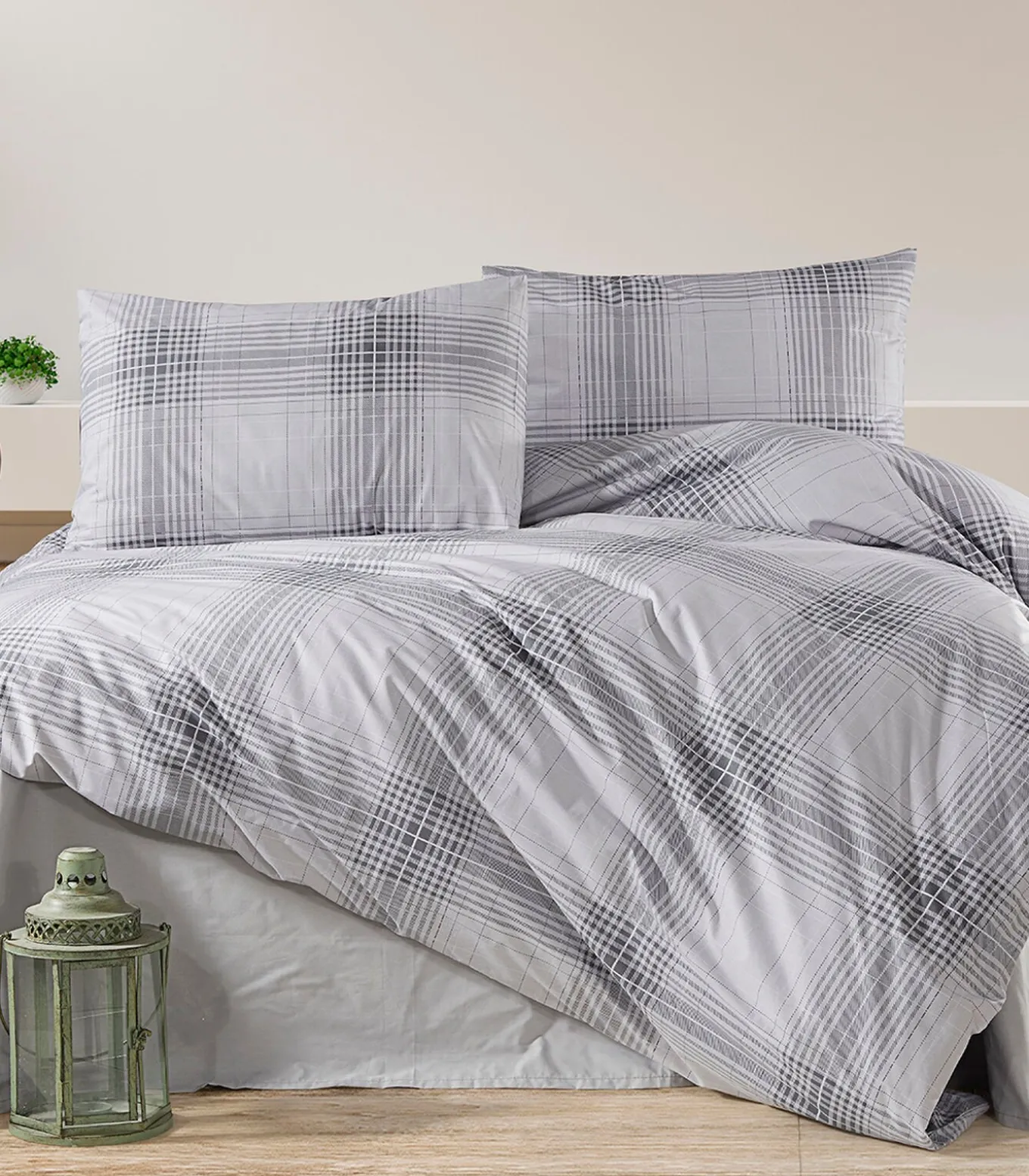 1 persoons beddengoed 140x200 cm+1 kussensloop 65x65 cm in katoen