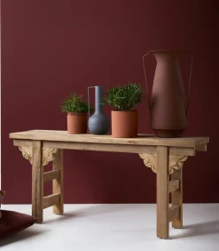 Adonis - Lage bijzettafel van massief gerecycled teakhout