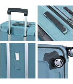Aegis Expandable Middelgrote Koffer 4 Wielen Lichtblauw