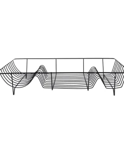 Afdruiprek - Linea Zwart met Mat Zwarte tray - 49x32x9,5cm