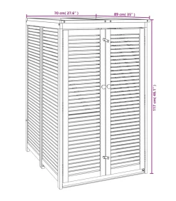 Afvalbakberging enkel 70x89x117 cm massief acaciahout