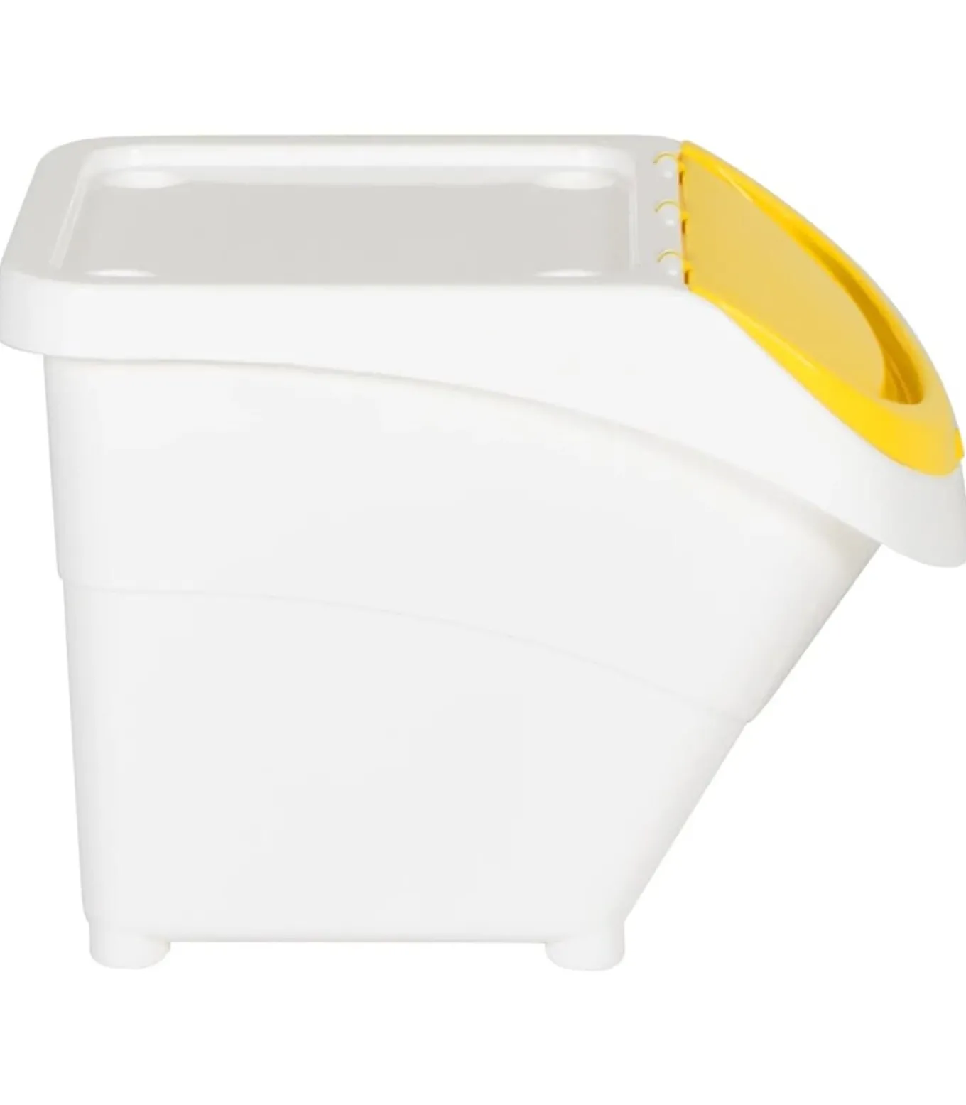 Afvalbakken met deksels stapelbaar 3 st PP 78 L wit