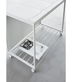 Afvalscheidingsprullenbak met wielen - 3 comp - Tower - Wit