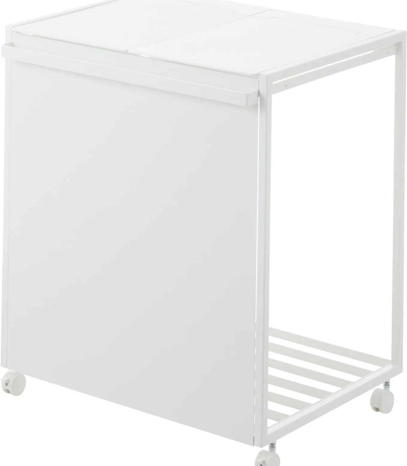 Afvalscheidingsprullenbak met wielen - 2 comp - Tower - Wit