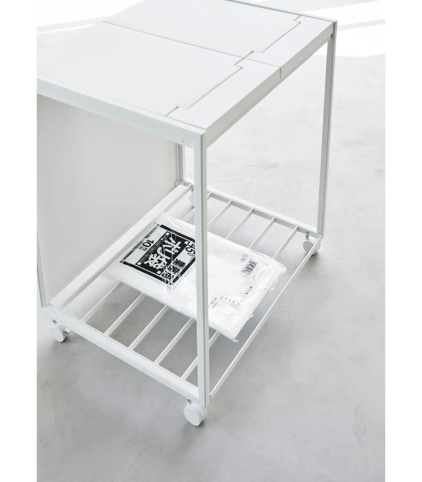 Afvalscheidingsprullenbak met wielen - 2 comp - Tower - Wit