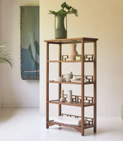 Ame - Boekenkast van massief iepenhout