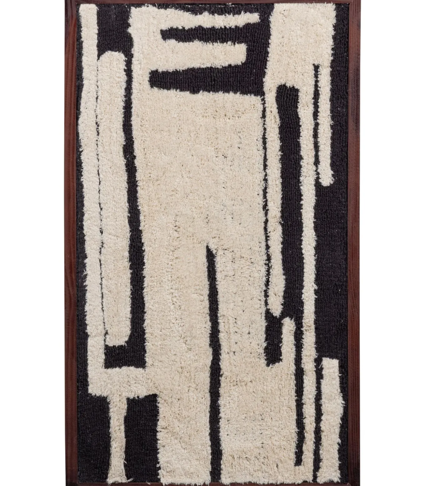 Anka Wanddeco - Katoen/Hout - Zwart/Wit - 90x60x10