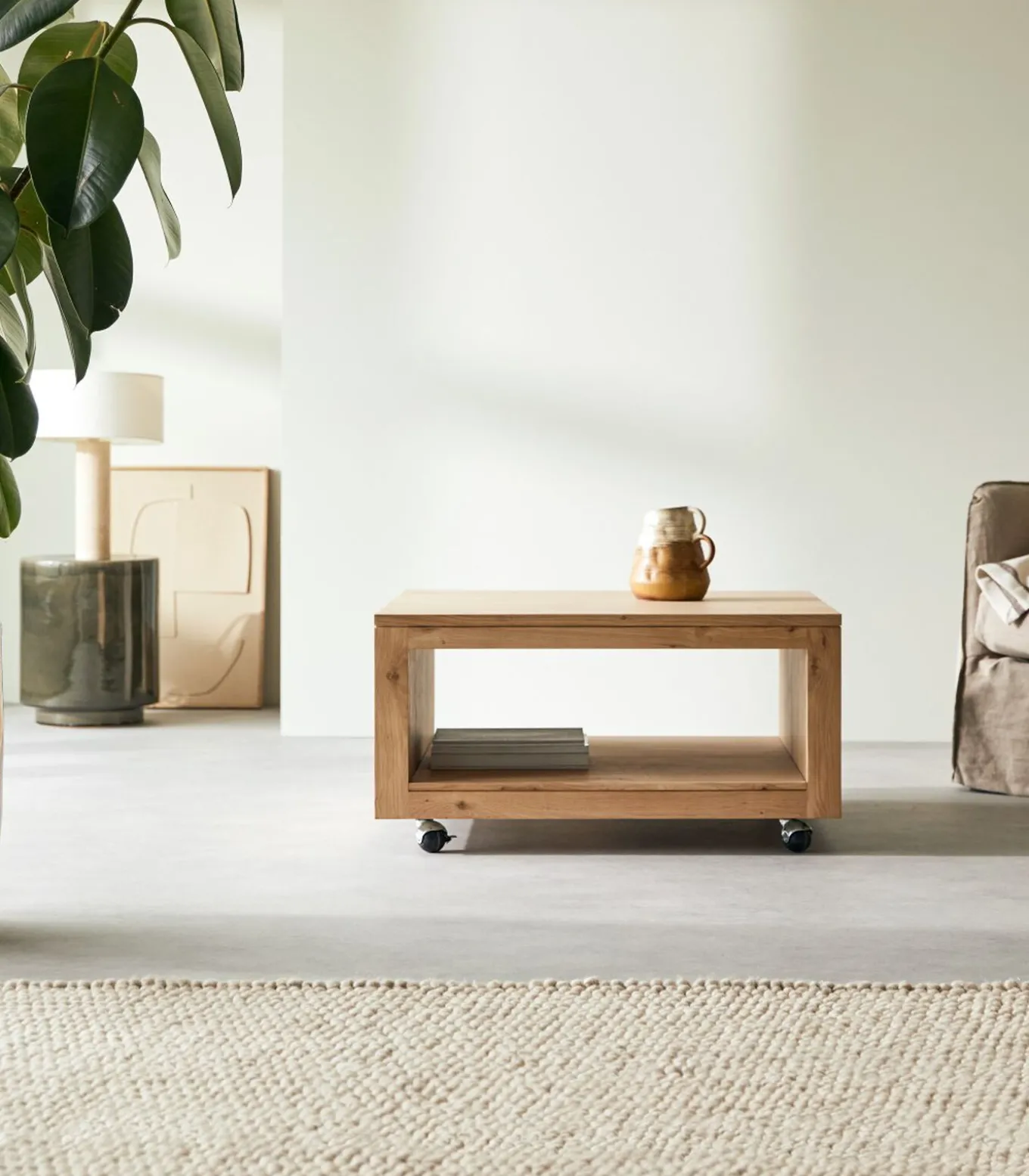 Anoa - Massief eiken vierkante salontafel