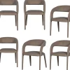 Arms Eetkamerstoelen - Polyester - Bruin - Set van 6