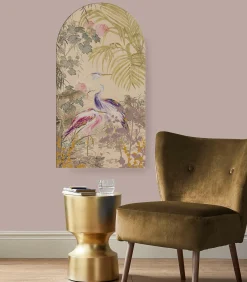 Art for the Home Canvas - Reigers tussen Bloemen Japanse stijl - 100x54