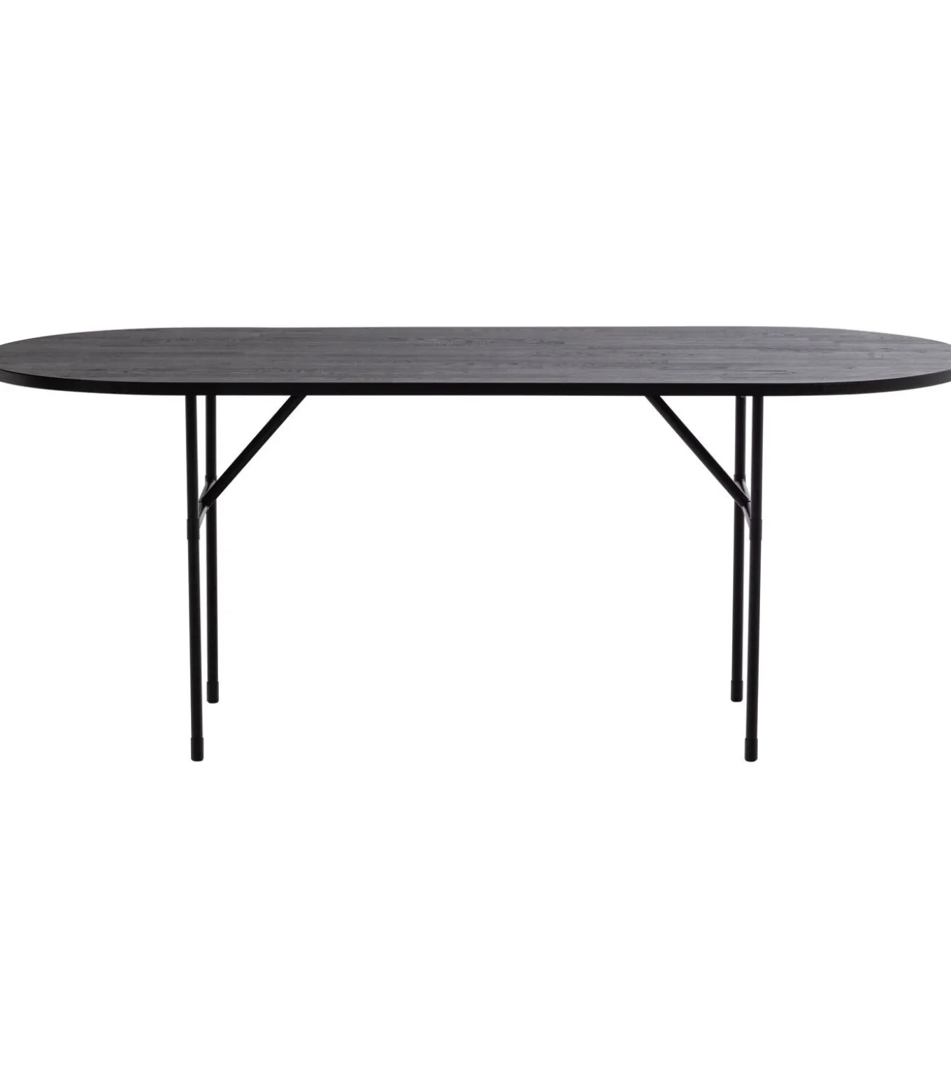 Arthur Eettafel Ovaal Met H-Poot - Eikenhout - Zwart - 75x220x90