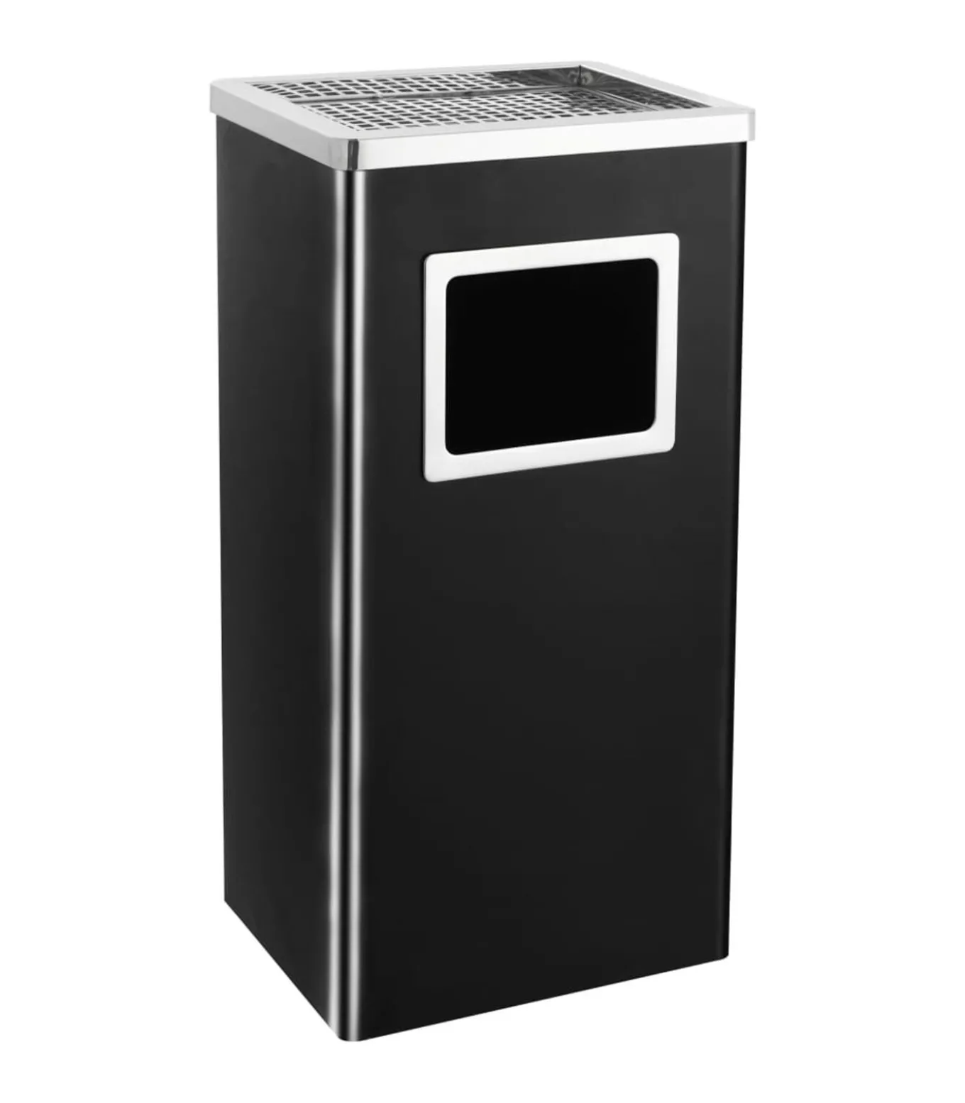 Asbak/prullenbak Hotel 45 L staal zwart