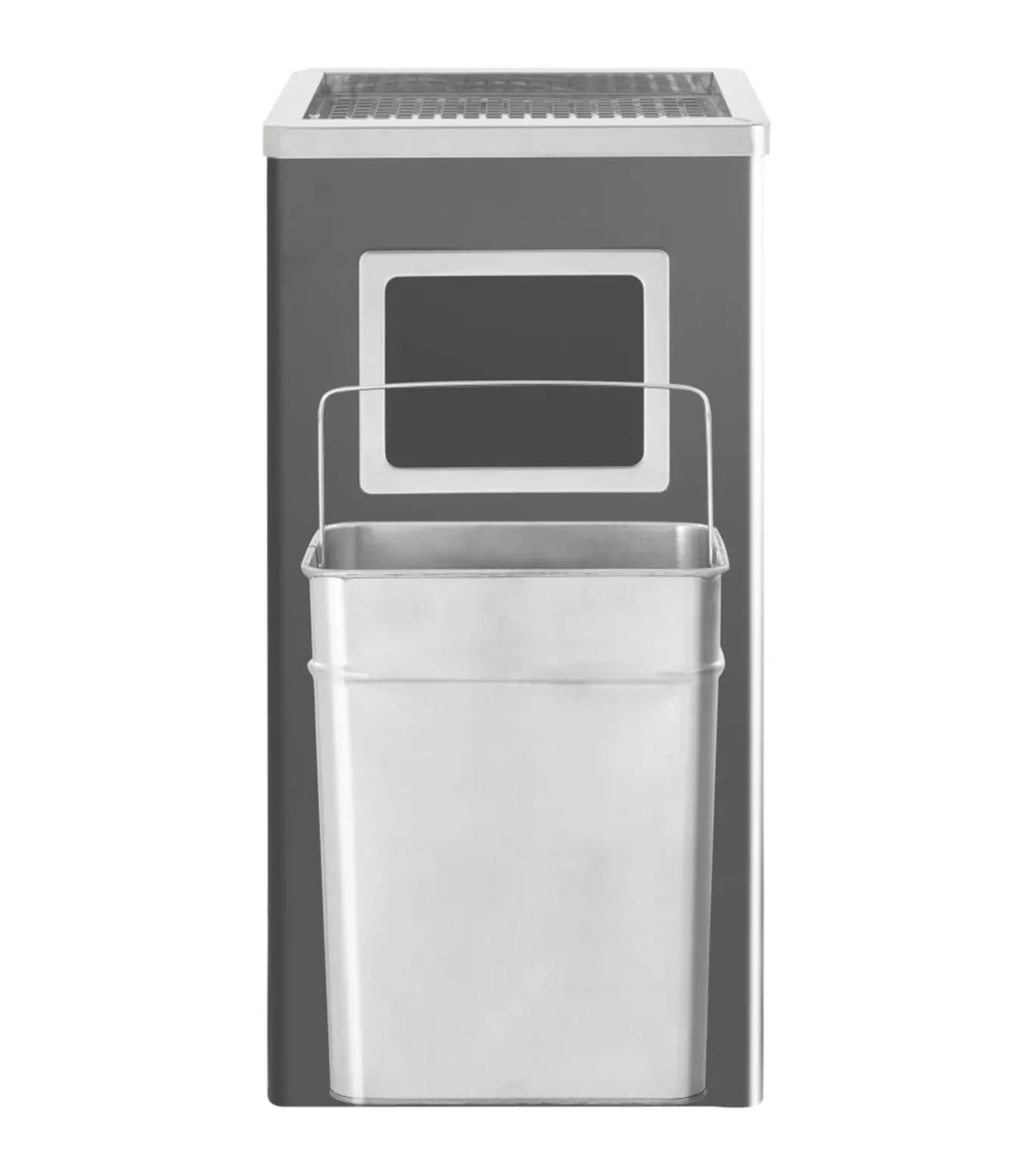 Asbak/prullenbak Hotel 45 L staal zwart