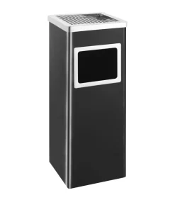 Asbak/prullenbak Hotel 36 L staal zwart
