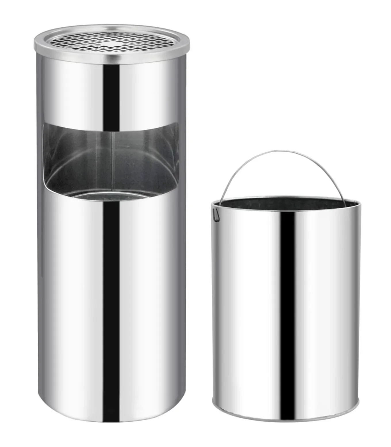 Asbak/prullenbak Hotel 30 L roestvrij staal