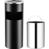 Asbak/prullenbak Hotel 30 L staal zwart