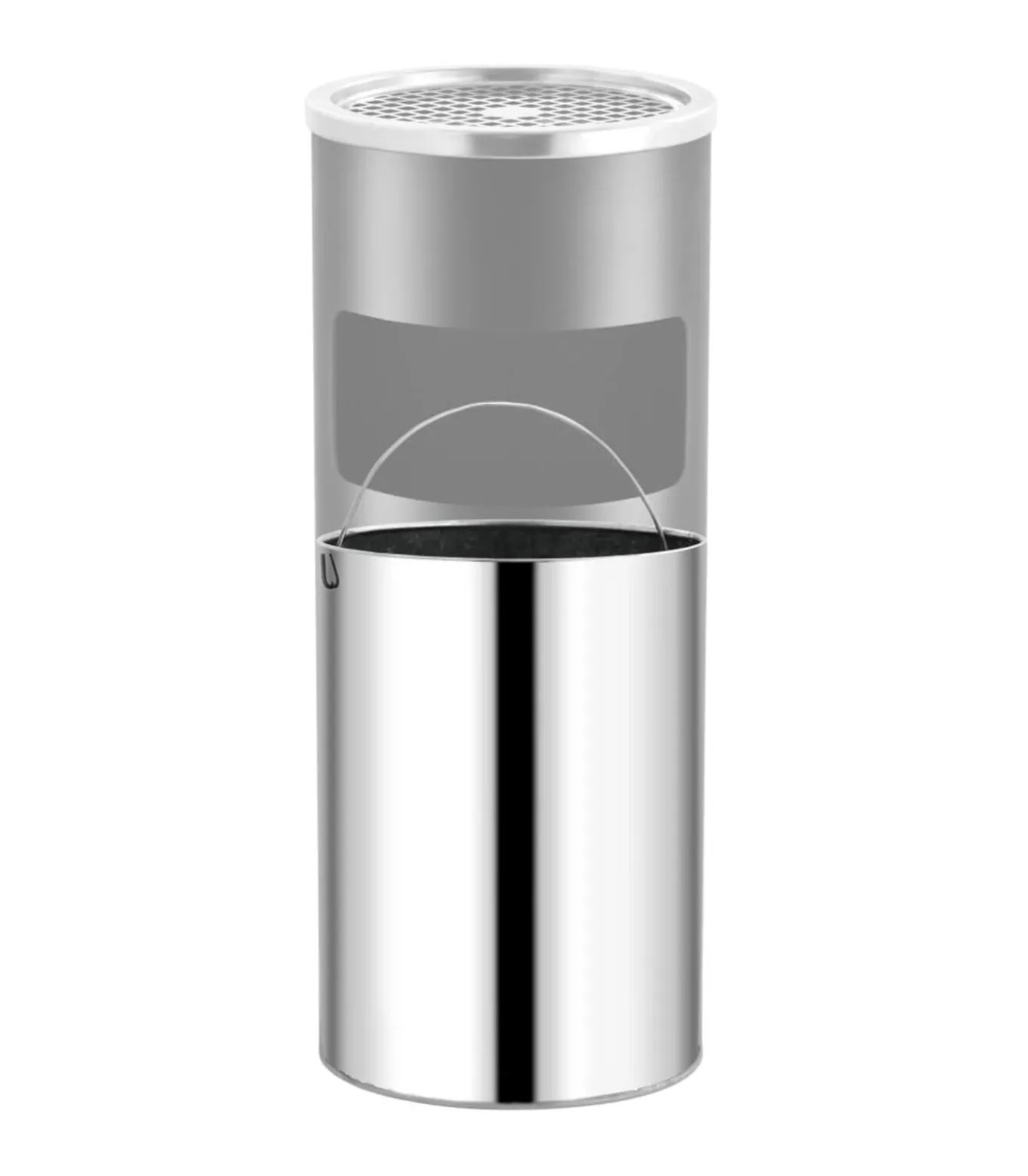 Asbak/prullenbak Hotel 30 L staal zwart