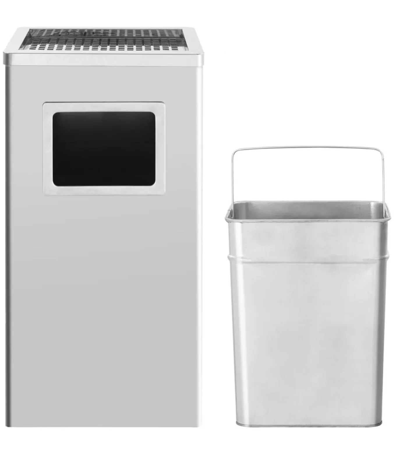 Asbak/prullenbak Hotel 45 L roestvrij staal