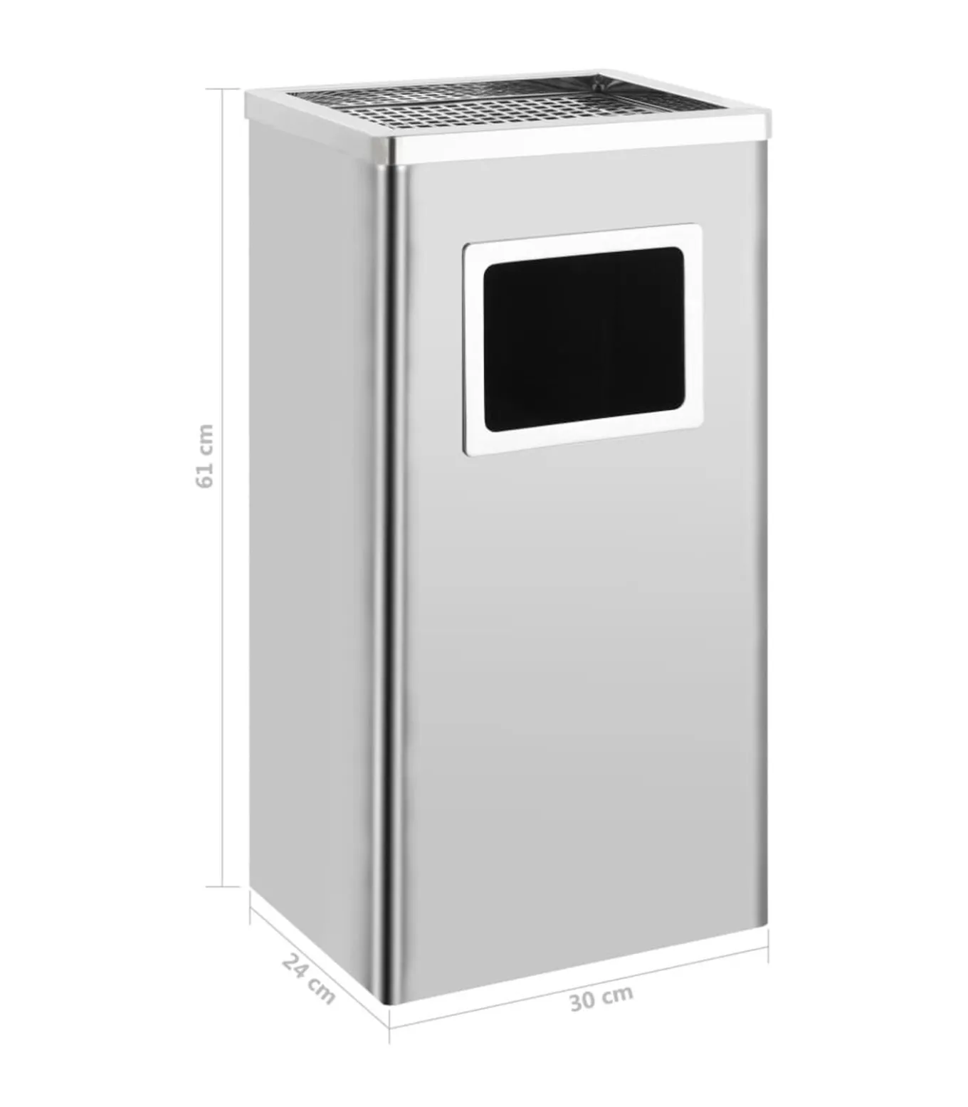 Asbak/prullenbak Hotel 45 L roestvrij staal