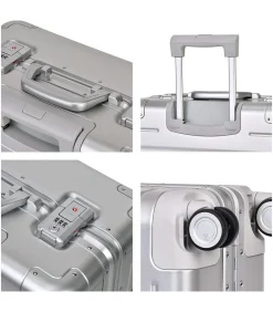 Athens Pilot Koffer 4 Wielen Zilveren