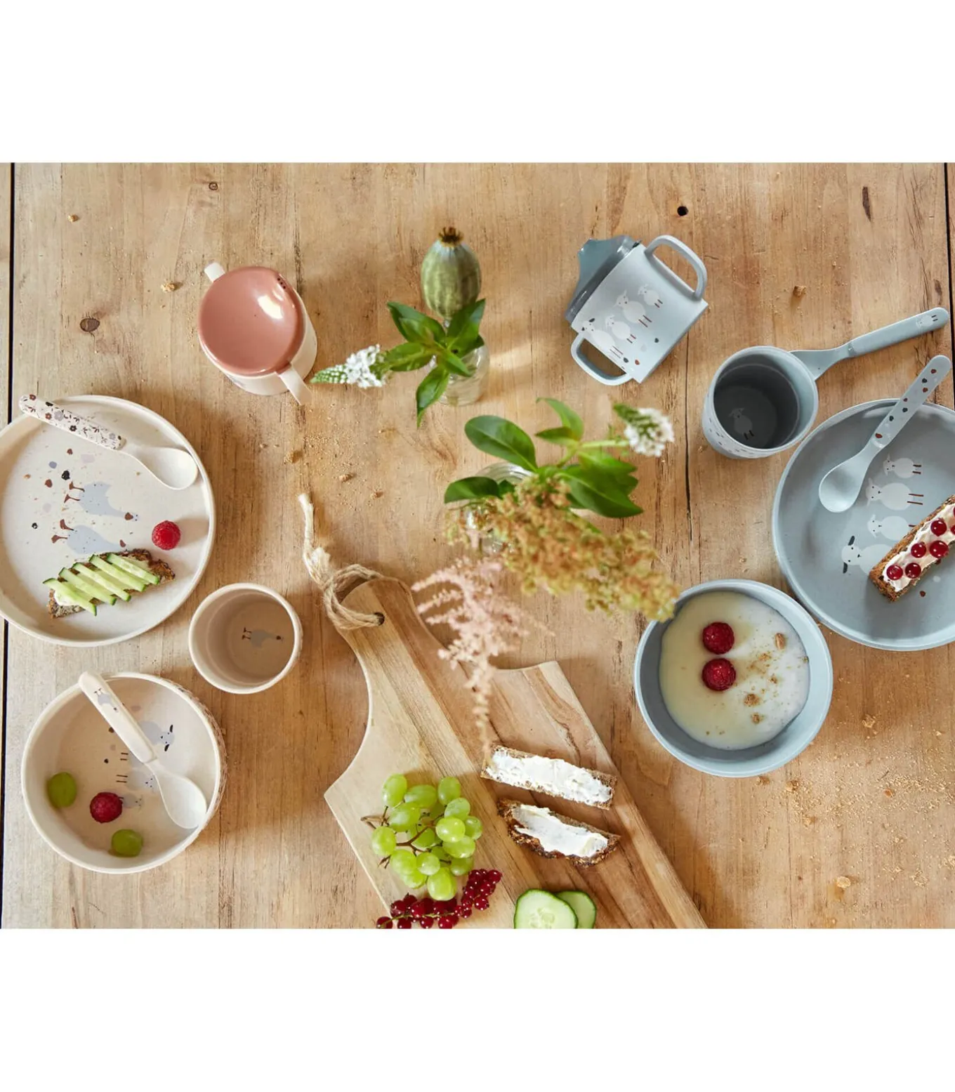 Baby schotel set Tiny Farmer Mouton/Oie