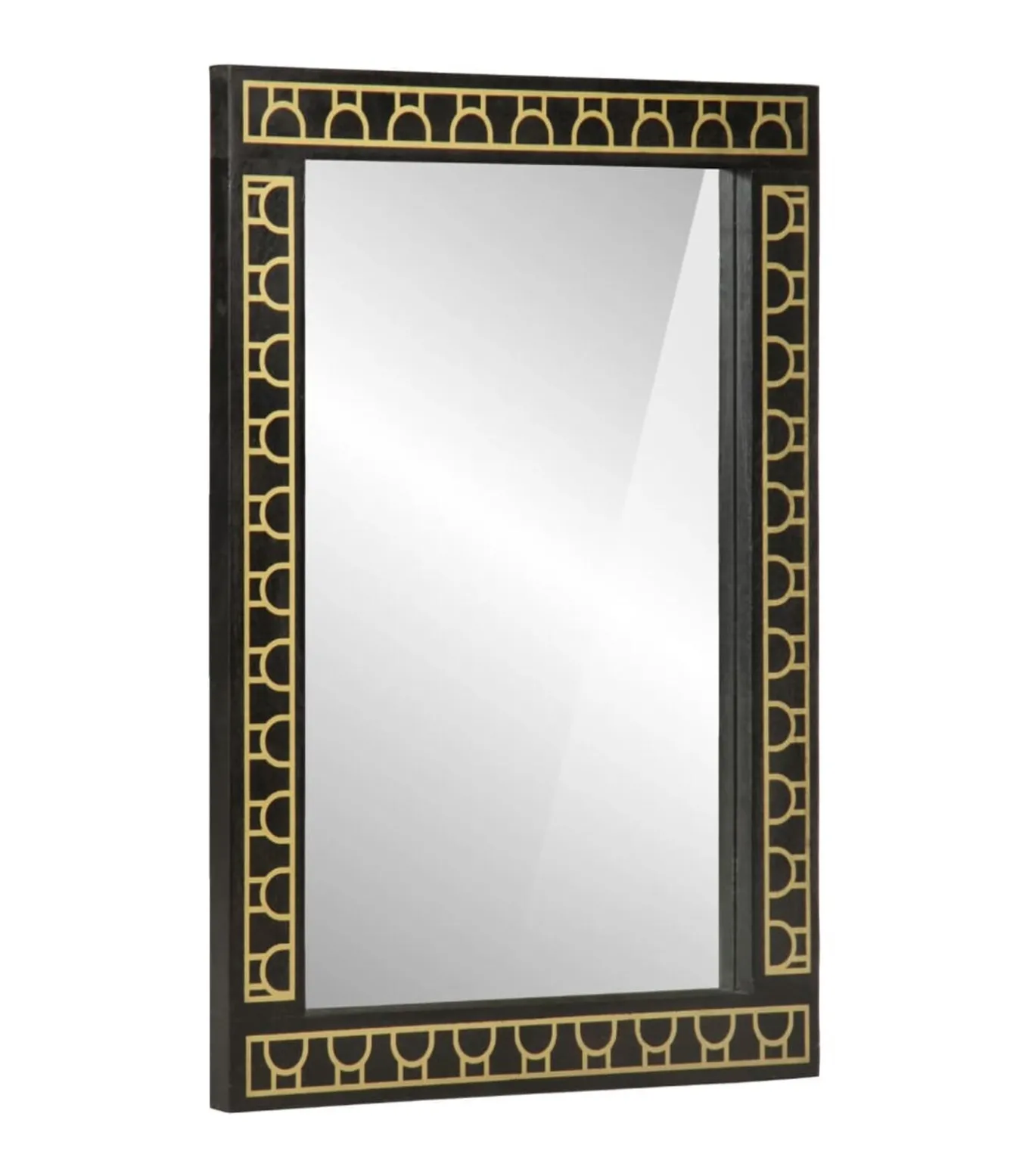 Badkamerspiegel 50x70x2,5 cm massief mangohout en glas