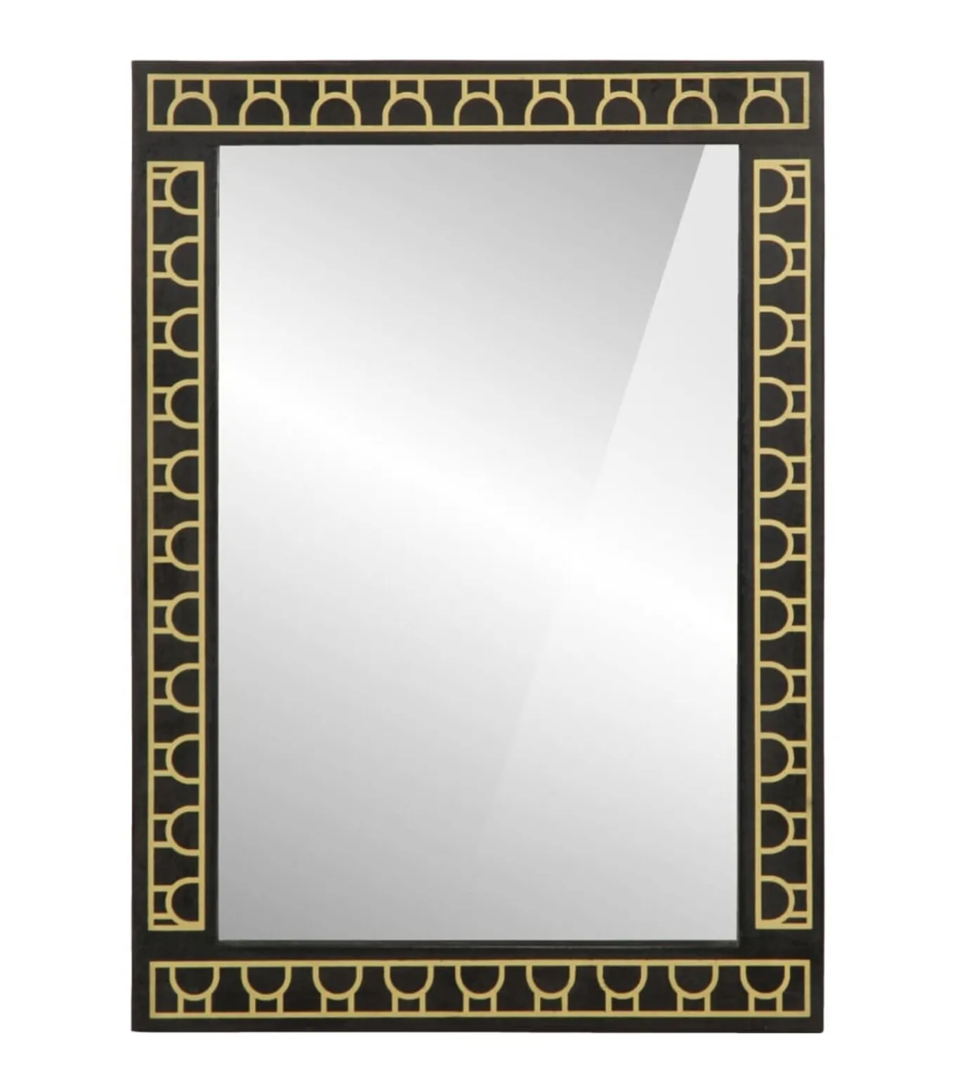 Badkamerspiegel 50x70x2,5 cm massief mangohout en glas