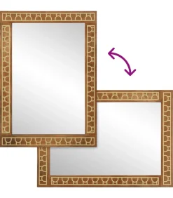 Badkamerspiegel 50x70x2,5 cm massief mangohout en glas