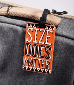 Bagagelabel - Size does matter - oranje