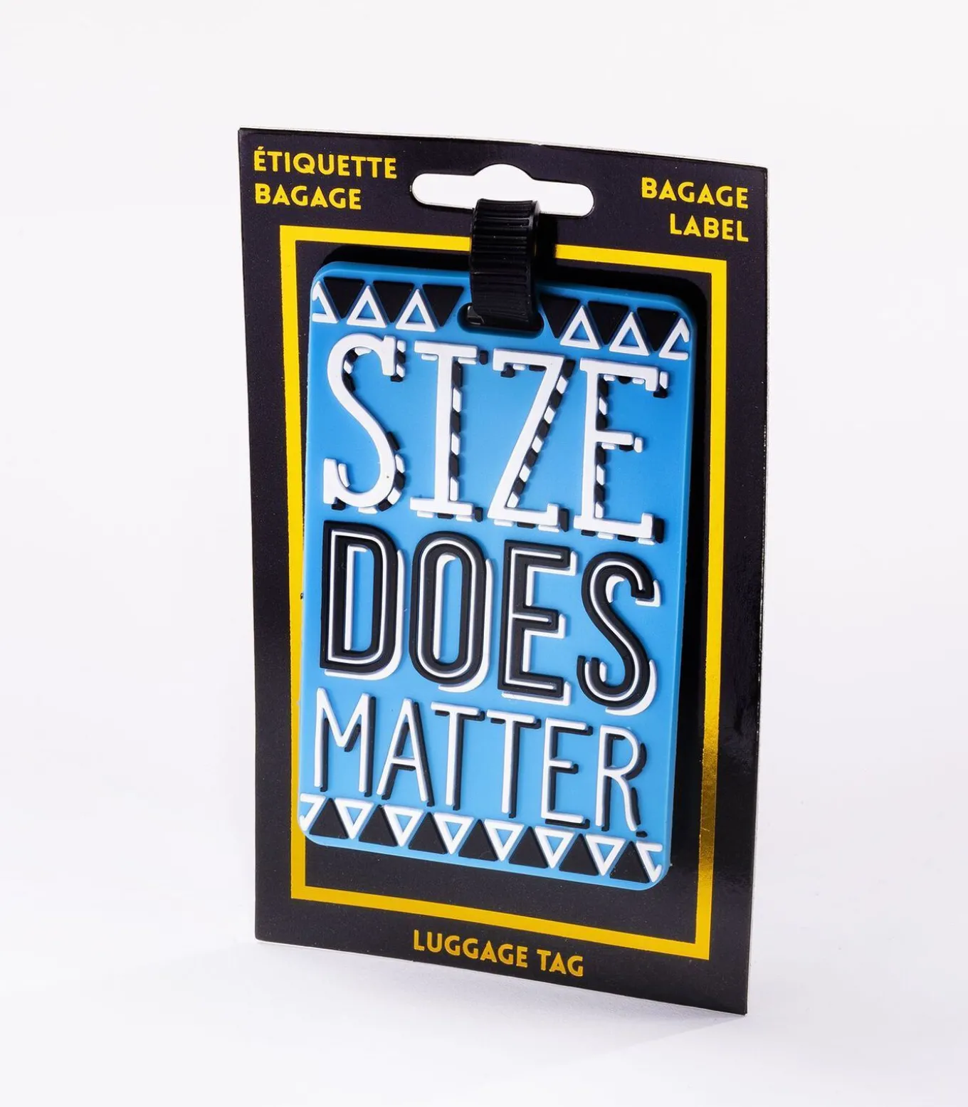 Bagagelabel - Size does matter- blauw