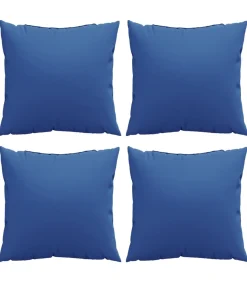 Bankkussens 4 st 40x40 cm stof koningsblauw