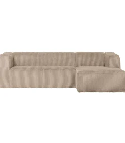 Bean Hoekbank Rechts - Ribstof - Travertin - 73x305x96