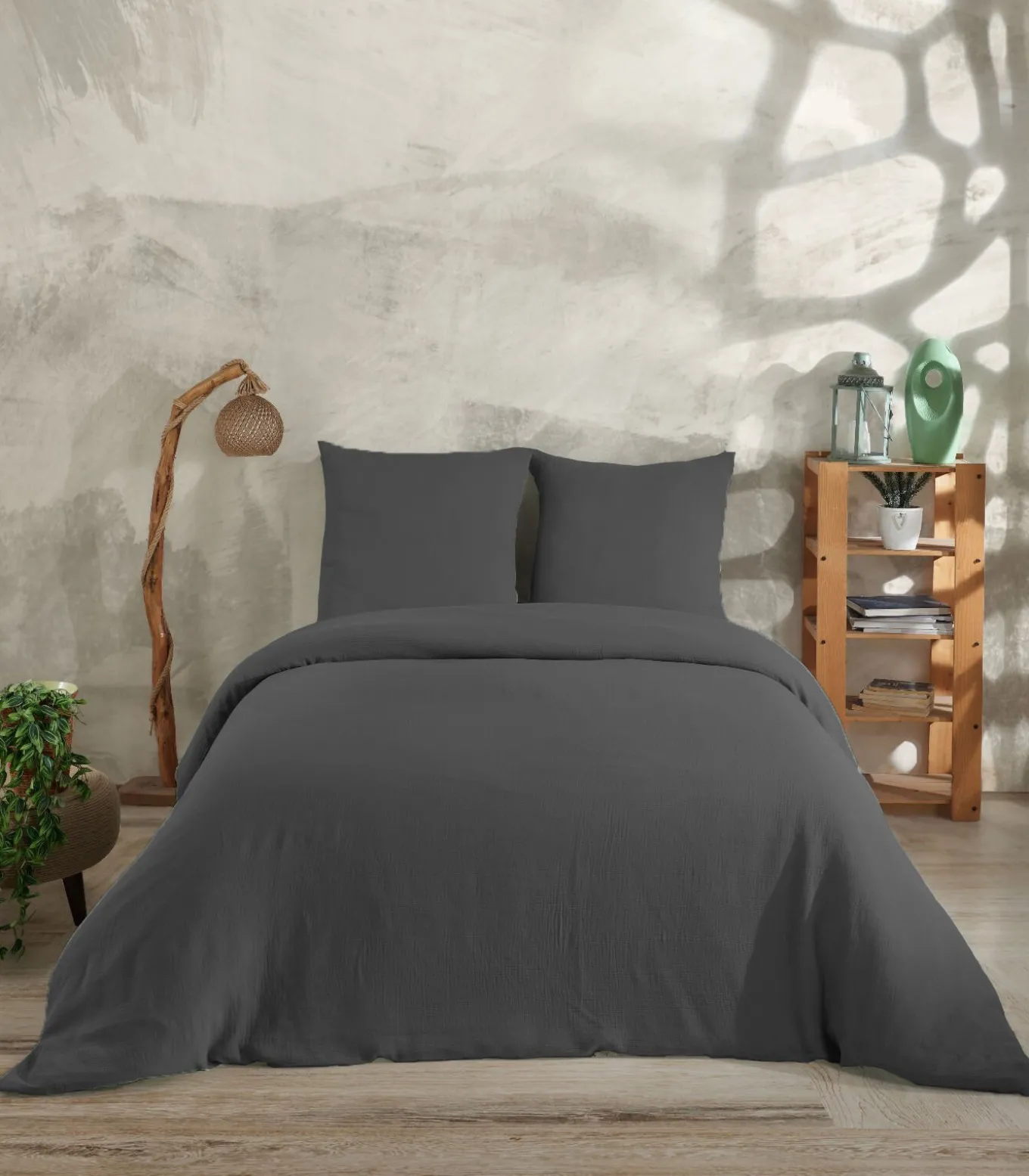 Beddengoed 200x200 cm in katoen gaas mousseline