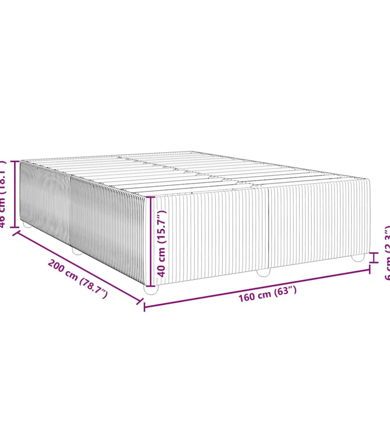 Bedframe fluweel blauw 160x200 cm