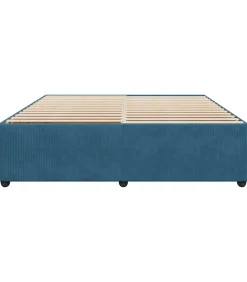 Bedframe fluweel blauw 200x200 cm