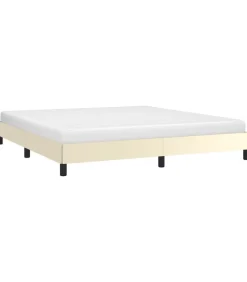 Bedframe kunstleer crèmekleurig 160x200 cm