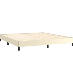 Bedframe kunstleer crèmekleurig 160x200 cm