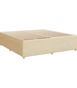 Bedframe zonder matras stof crèmekleurig 200x200 cm
