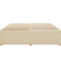 Bedframe zonder matras stof crèmekleurig 200x200 cm