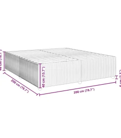 Bedframe zonder matras stof crèmekleurig 200x200 cm