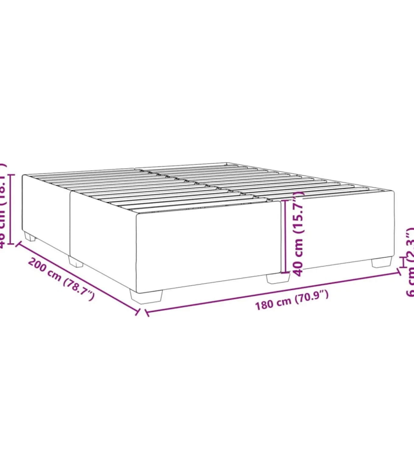 Bedframe zonder matras stof taupe 180x200 cm