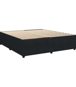 Bedframe zonder matras 200x200 cm fluweel zwart