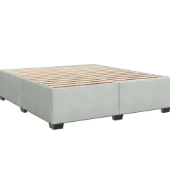 Bedframe zonder matras 200x200 cm fluweel lichtgrijs